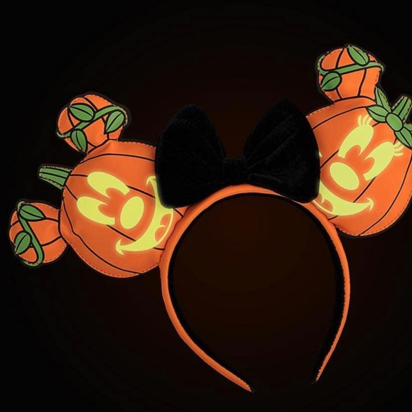 Loungefly Disney Mickey Mouse Pumpkin Glow in the Dark Mini Backpack and Ears‎ main image 5